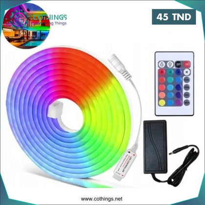 Bande Neon Flexible LED 5M Étanche RGB Adressable Télécommande