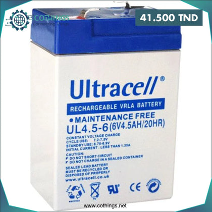 Batterie Acide ULTRACELL 6V 4.5Ah - Domotique Tunisie