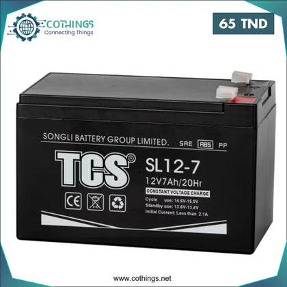 Batterie AGM 12V 7Ah TCS - Domotique Tunisie