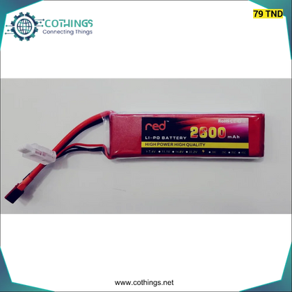 Batterie LIPO 2S 7.4V - 2600MAH 25C - Domotique Tunisie