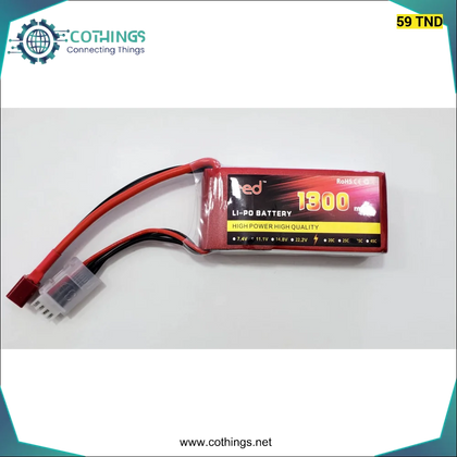 Batterie Lipo 3S 11,1V - 1300mAh 25c - Domotique Tunisie