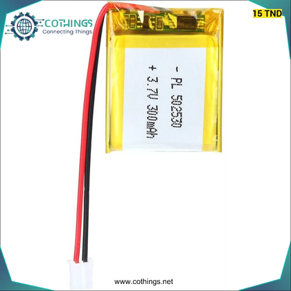 Batterie Lipo 502530 3.7V 300mAh - Domotique Tunisie