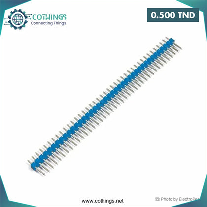 Bleu Barrette mâle simple rangée 2,54 mm 1 x 40 broches - Domotique