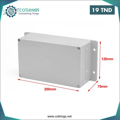 Boîtier de projet en plastique ABS 200x120x75 mm IP65 avec trou