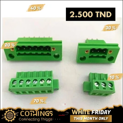 Borne murale 2EDGWB-5.08 2P PCB à vis - Domotique Tunisie