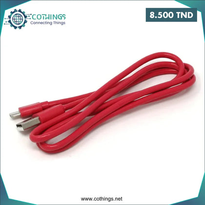 Cable android 2m rouge - Domotique Tunisie