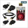 Acheter Cable HDMI 1080P FULL HD 3 EN 1 1,5 M + MINI HDMI + MICRO HDMI en Tunisie - Disponible au meilleur prix sur CoThings