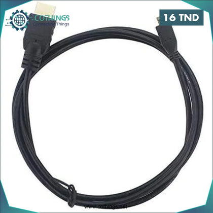 Cable HDMI A Male vers HDMI Micro Male Pour Raspberry PI4 longueur