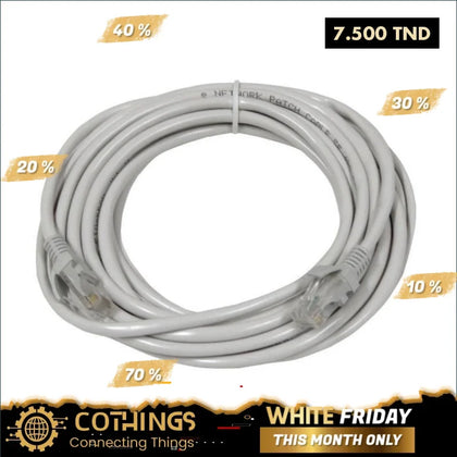 Câble Réseau 5m Catégorie 6