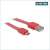 Acheter Cable USB Type Micro 2M Rouge en Tunisie - Disponible au meilleur prix sur CoThings