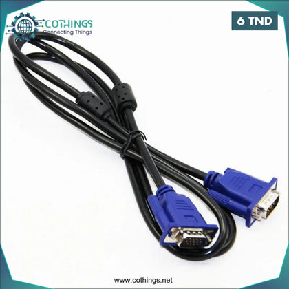 Cable VGA 1.5M - Domotique Tunisie