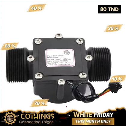 Capteur de débit d’eau 57QF DN32 – Débitmètre à filetage externe pour liquides, irrigation et applications industrielles