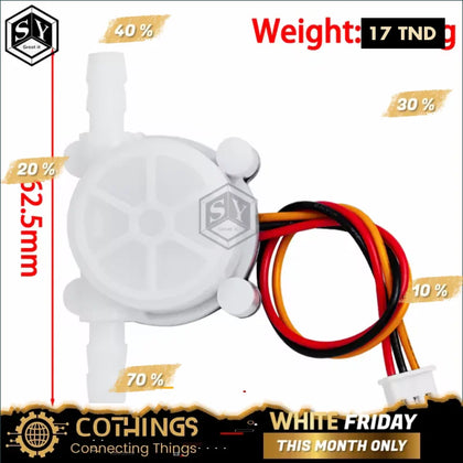 Capteur de débit d’eau YF-S401 – Débitmètre à effet Hall 0.3-6 L/min avec sortie impulsionnelle