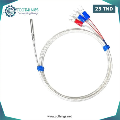 Capteur de Température PT100 3 fils en Acier Inoxydable avec Câble
