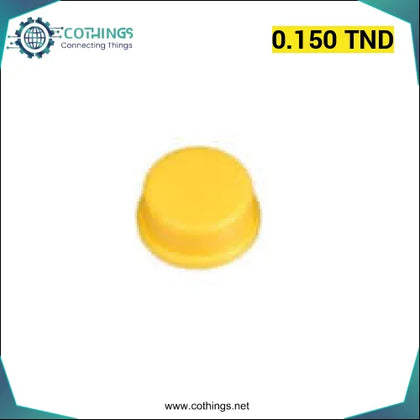 Capuchon rond jaune pour interrupteur carré 12x12x7.3mm - Domotique