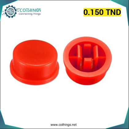 Capuchon rond rouge pour interrupteur carré 12x12x7.3mm - Domotique