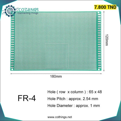 Carte de prototype PCB perforée double face 12*18 cm - Domotique