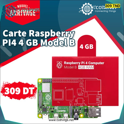 Carte Raspberry PI 4 4GB Model B - Domotique Tunisie