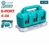 Acheter Chargeur Batterie 6 Ports 4Ah 20V TOTAL Recharge TFCLI2064 Puissant et Fiable en Tunisie - Disponible au meilleur prix sur CoThings