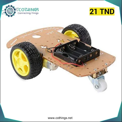 Chassis 2wd + Roue Libre + Support 4 piles*AA (PLEXI GLASS EP=4MM)