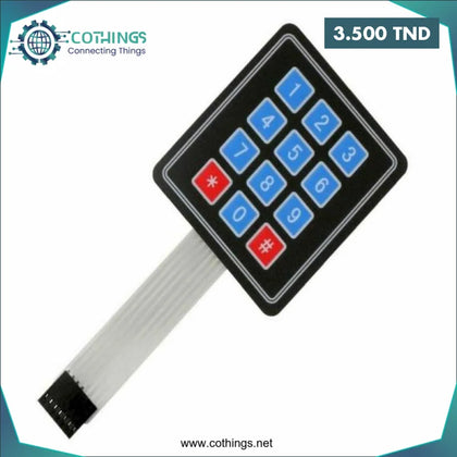 Clavier matriciel à membrane 4 x 3 - Domotique Tunisie
