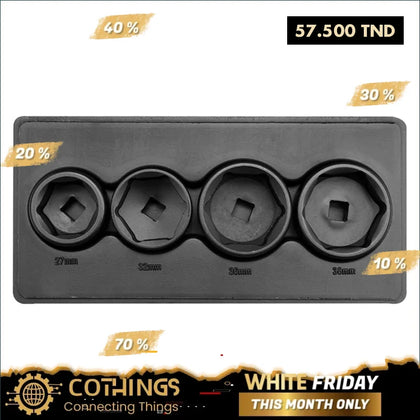 Coffret De 4 Douilles De Filtre A Huile 3/8