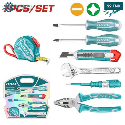 Coffret Outils TOTAL 7 Pièces THKTHP90076 Mallette Rigide Pour Bricolage Domestique Et Maintenance