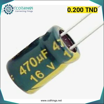 Condensateur électrolytique 16V 470µF (1 pcs) - Domotique Tunisie