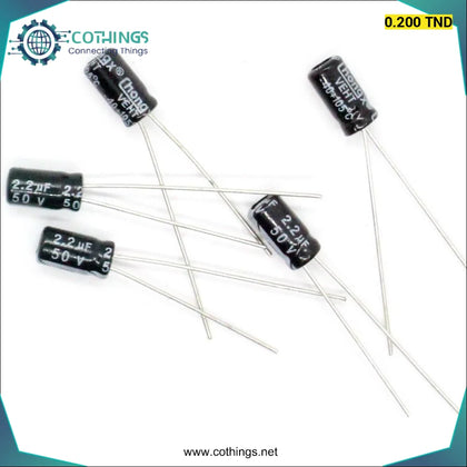 Condensateur électrolytique 50V 2.2µF (1 pcs) - Domotique Tunisie