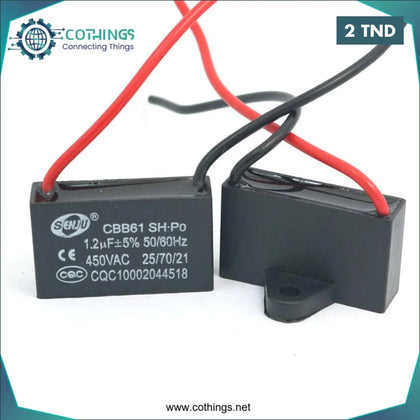 Condensateur ventilateur CBB61 1.2µF 450VAC - Domotique Tunisie