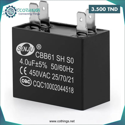 Condensateur ventilateur CBB61 4µF 450VAC - Domotique Tunisie