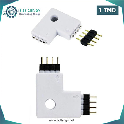 Connecteur d’angle de Bande LED 4 Pin Ruban LED à 4 Broches en Forme