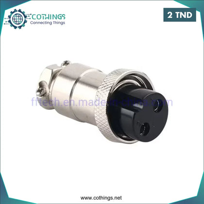 Prise aviation circulaire femelle GX12 2PIN - Domotique Tunisie