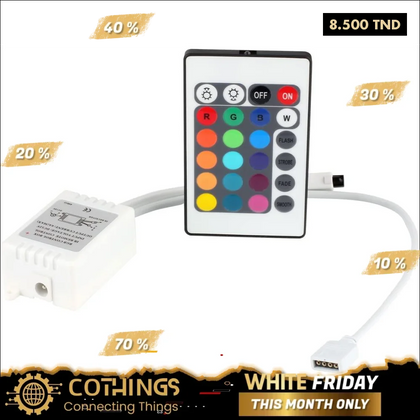 Contrôle de bande LED RGB à 24 touches pour bande LED 12V 5050/3528