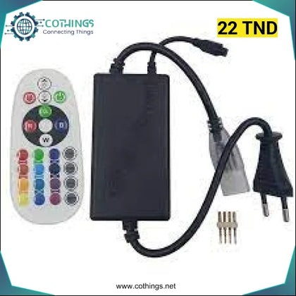 Contrôleur de bande LED RGB avec télecommande 220V - Domotique Tunisie