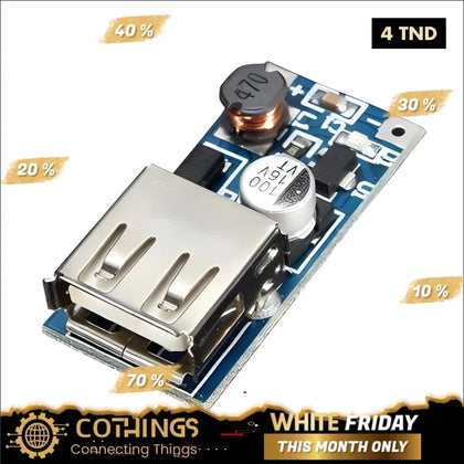 Image d’un module de tension step up booster USB DC-DC pour conversion 0.9V à 5V