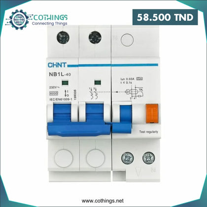Disjoncteur Différentiel NB1L-40 - 2P - 25A - 30mA - Courbe C