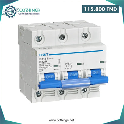 Disjoncteur DZ158 125H 3P 125A 10kA CHINT Domotique Tunisie