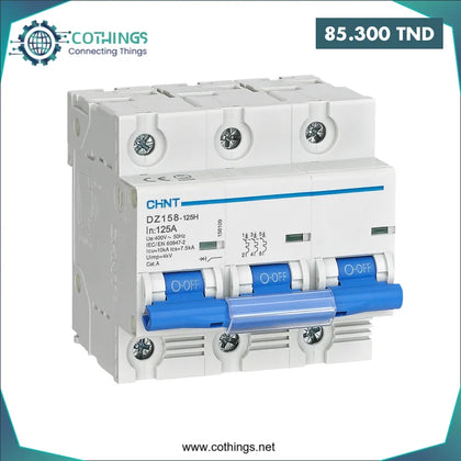 Disjoncteur DZ158 125H 3P 80A 10kA CHINT Domotique Tunisie