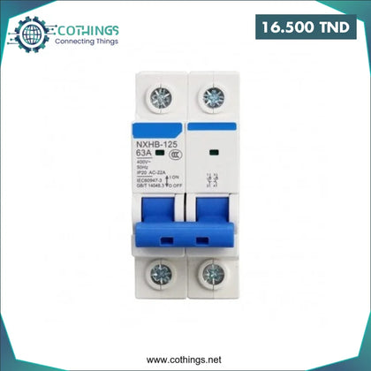 Disjoncteur NXB 63 2P C20 6kA CHINT Domotique Tunisie