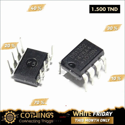 DS1302N-CI Circuit Horloge Temps Réel RTC Dip - Domotique Tunisie