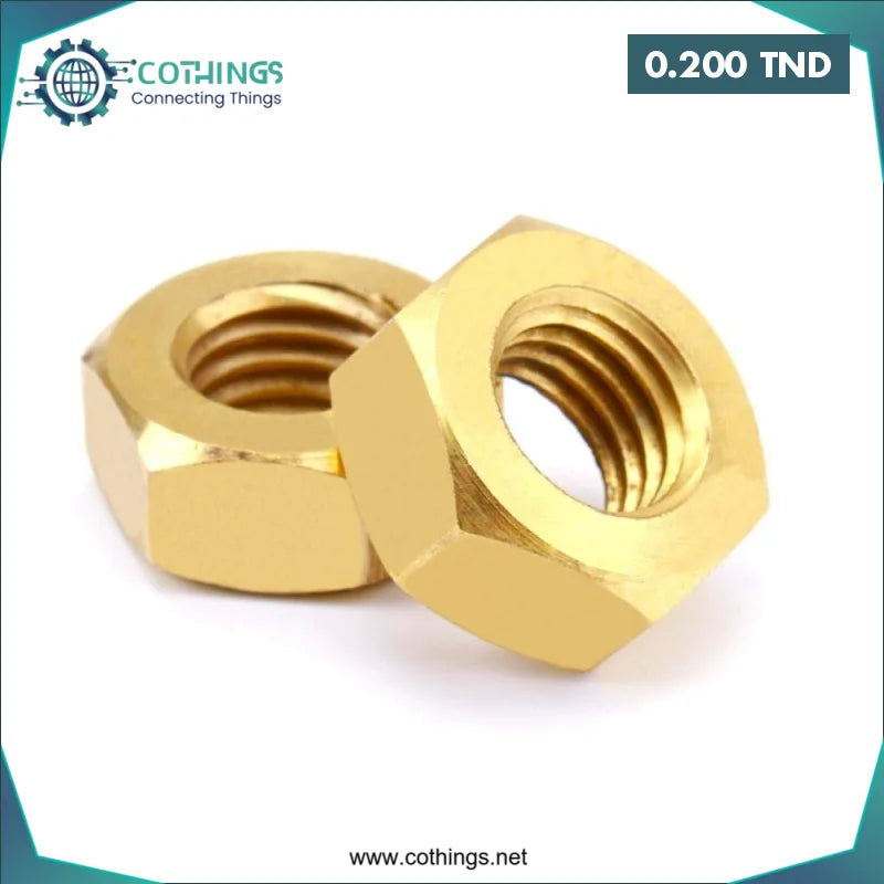 Écrou hexagonal en cuivre M5 | CoThings - Vente Arduino, Raspberry Pi ...