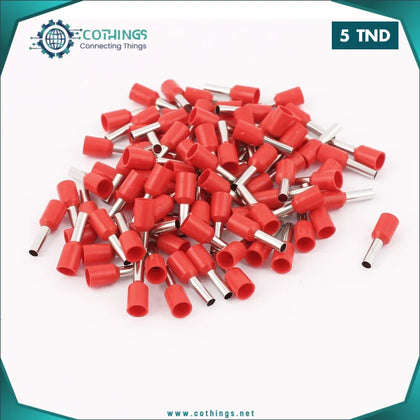 Connecteur de fil électrique rouge E2508 borne isolée nuits fin 100