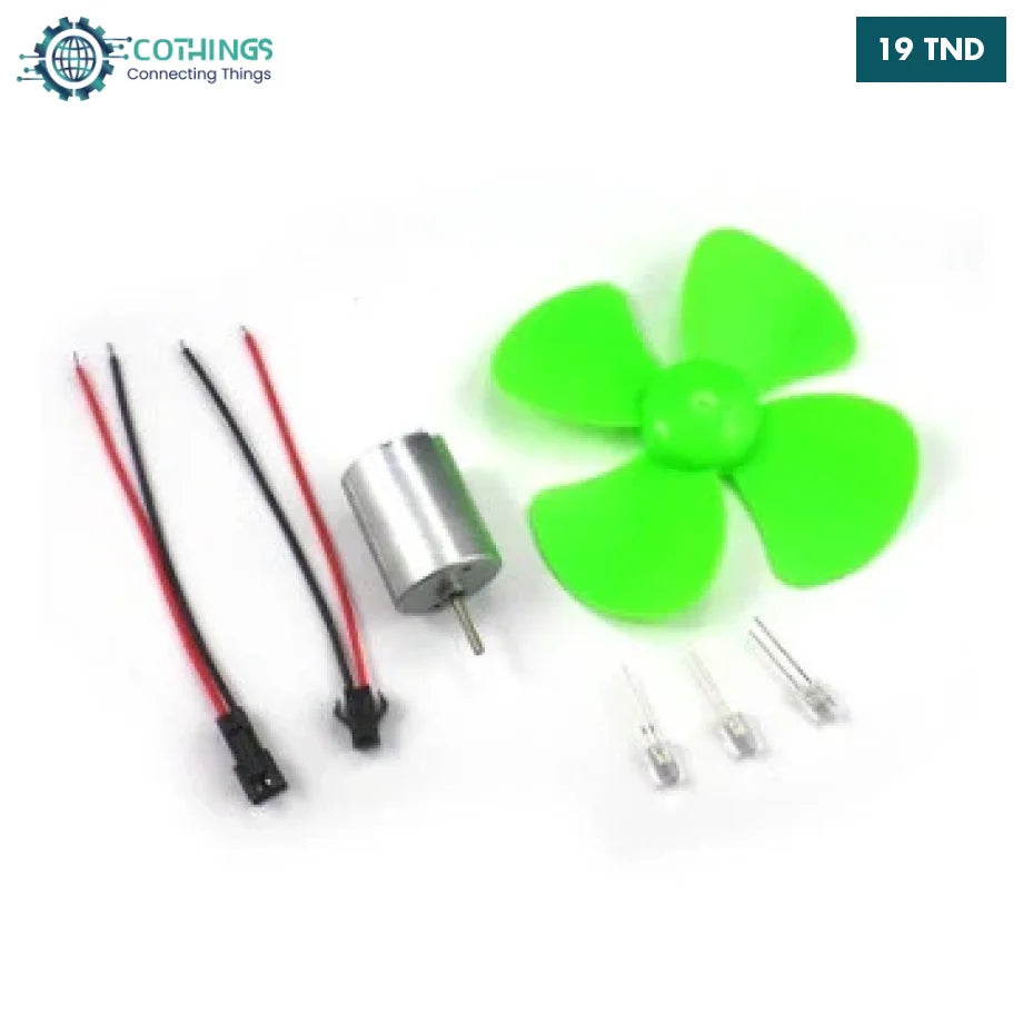 Ensemble moteur DC pour micro-éolienne avec hélice 90 mm - CoThings ...
