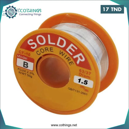 Fil à souder etain 100GR 1,5 mm - Domotique Tunisie