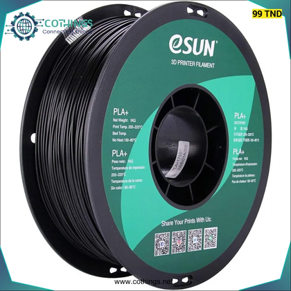 Filament eSun PLA + 1,0 kg 1,75 mm Noir - Domotique Tunisie