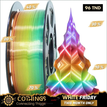 Filament PLA1,75 mm 1 kg SILK multicolore arc-en-ciel - Domotique