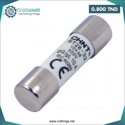 Fusible Cylindrique 10X38 RT28 32 10A gG CHINT Domotique Tunisie