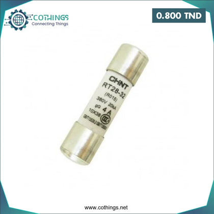 Fusible Cylindrique 10X38 RT28 32 4A gG CHINT Domotique Tunisie