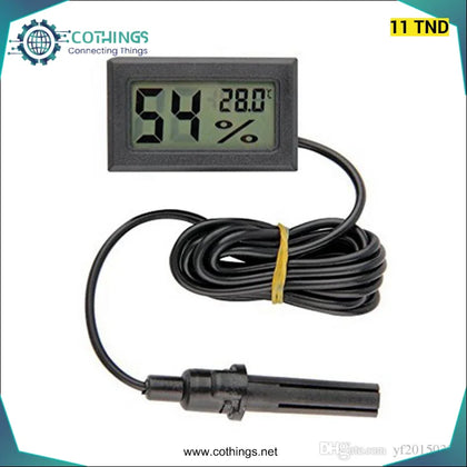 FY - 12 Mini thermomètre numérique LCD hygromètre - NOIR